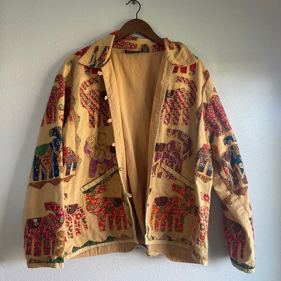 Vintage Tropical Patchwork Safari Animals Crewneck - Picture 3 of 8